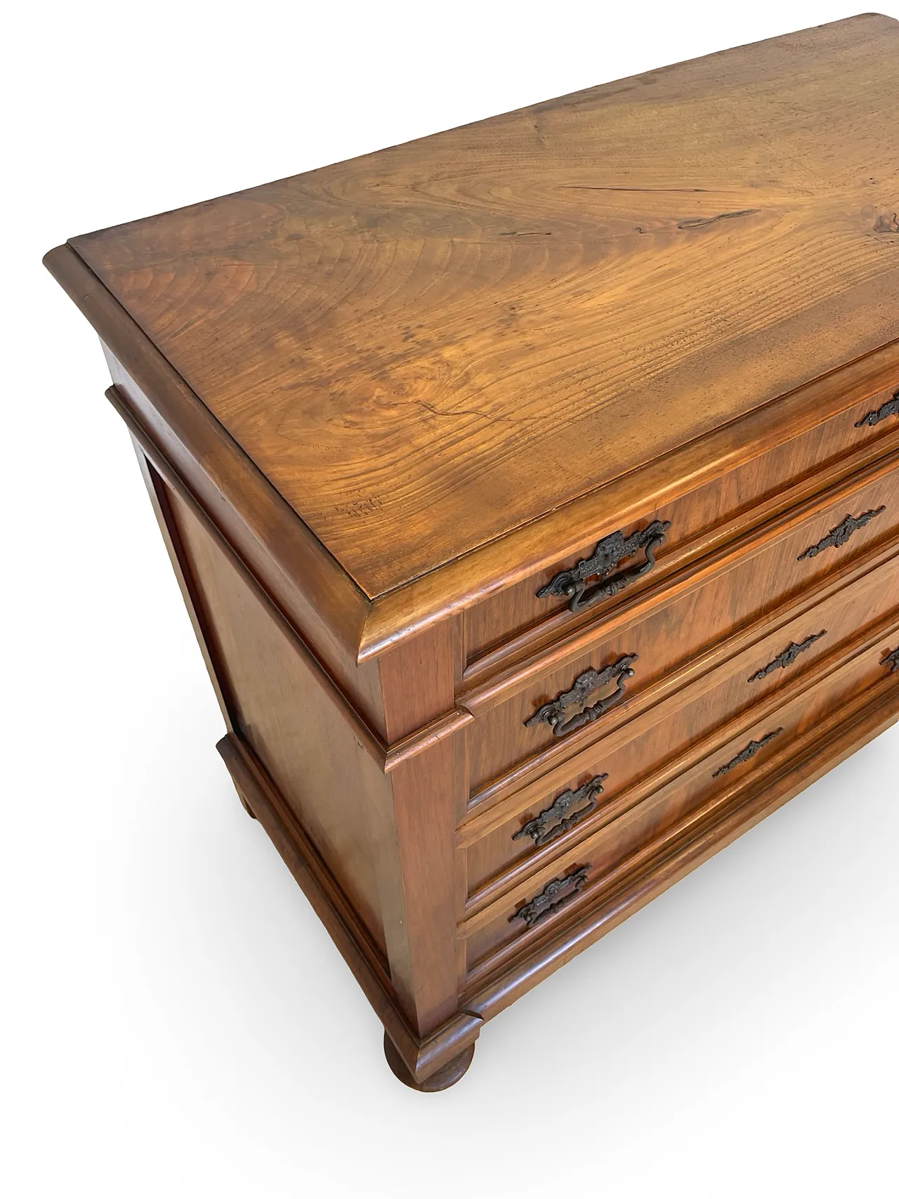 Italian Antique Walnut Chest of Drawers with Lion-Mask Bronze Handles 25