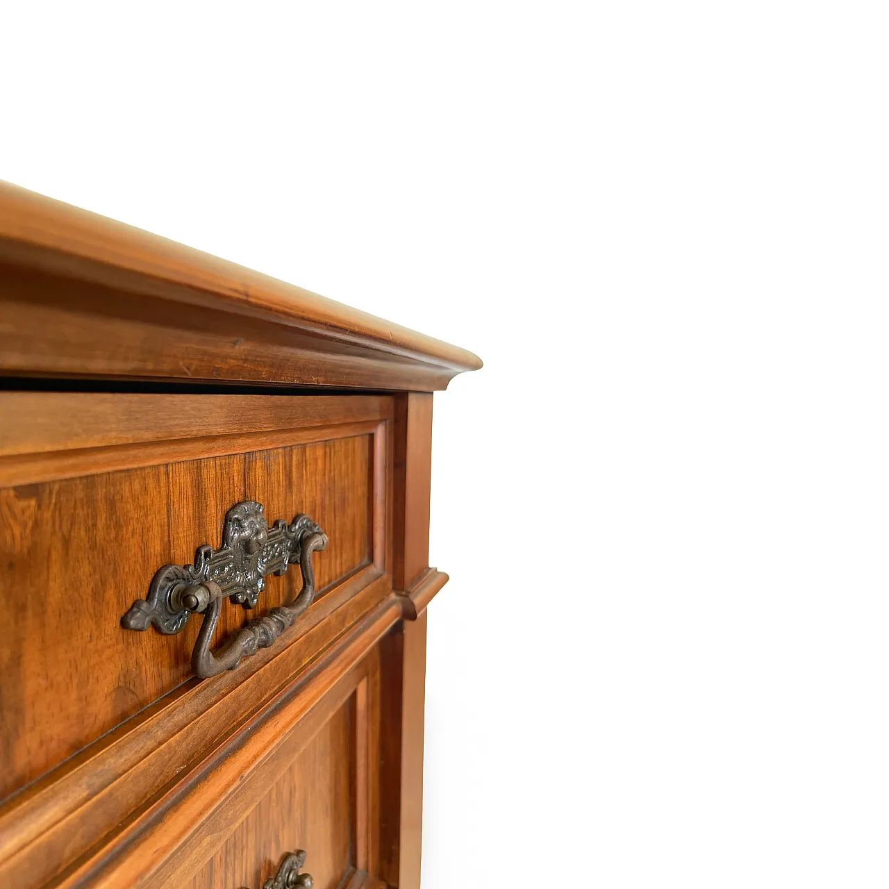 Italian Antique Walnut Chest of Drawers with Lion-Mask Bronze Handles 27