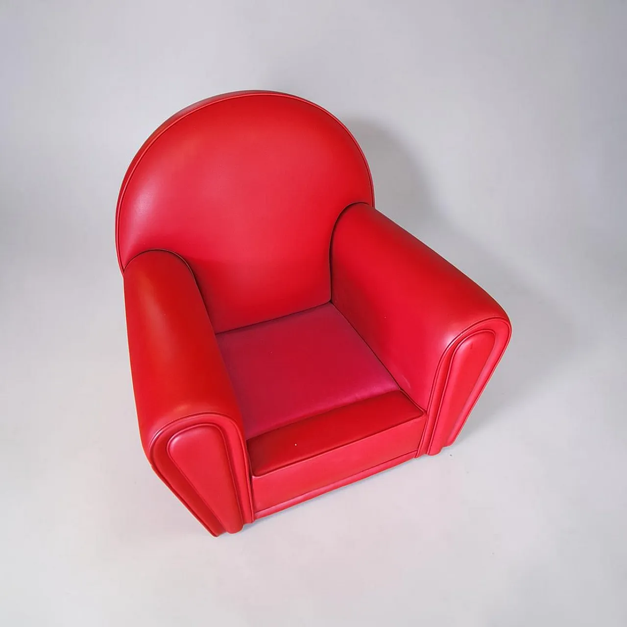 Red leather Vanity Fair lounge chair from Poltrona Frau, 1990s 6