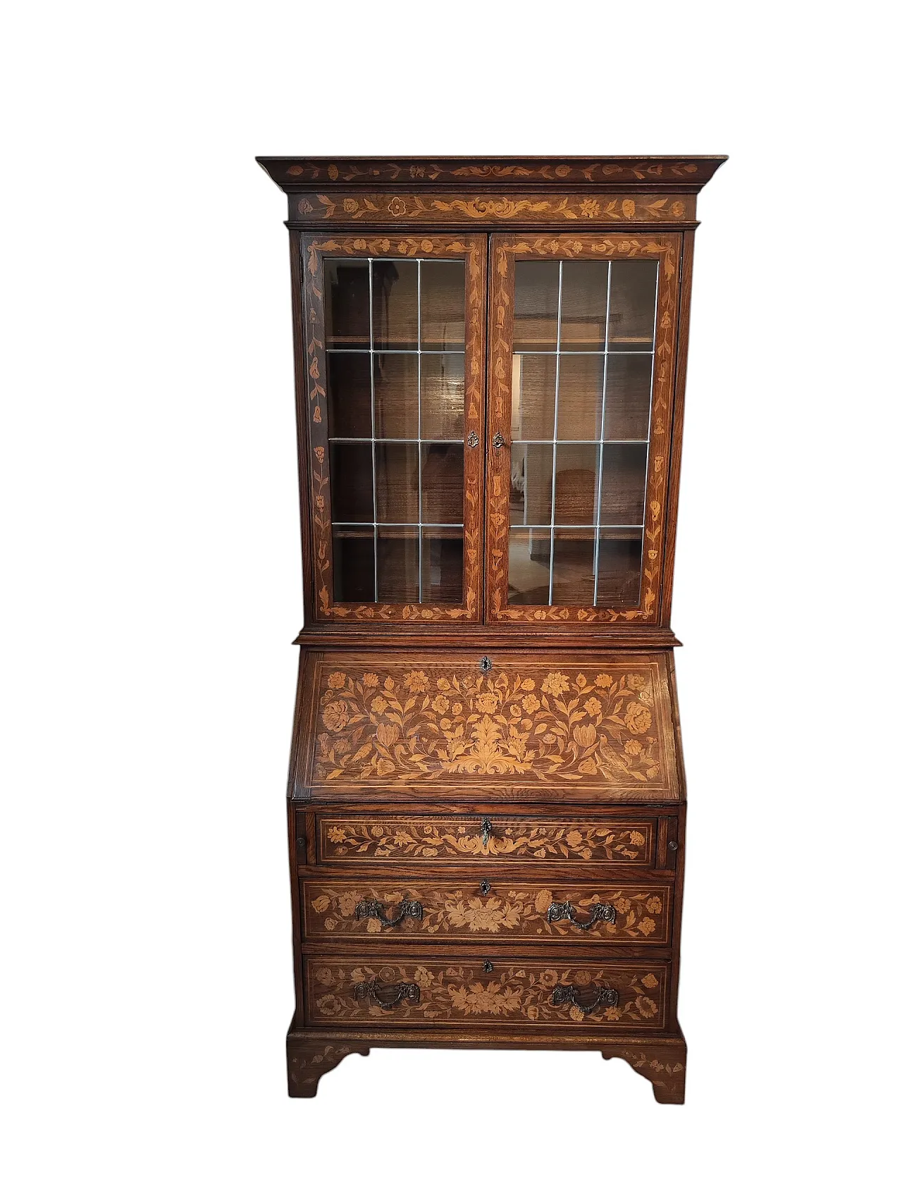Antique desk/bookcase with inlays 1