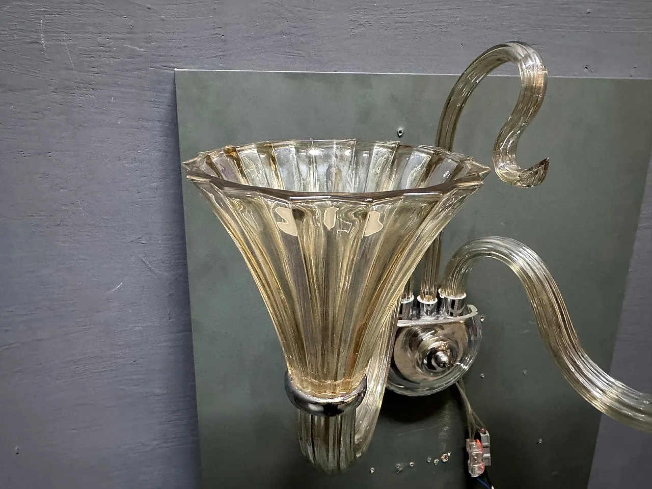 3 Murano glass wall lights by Barovier, 1950s 6