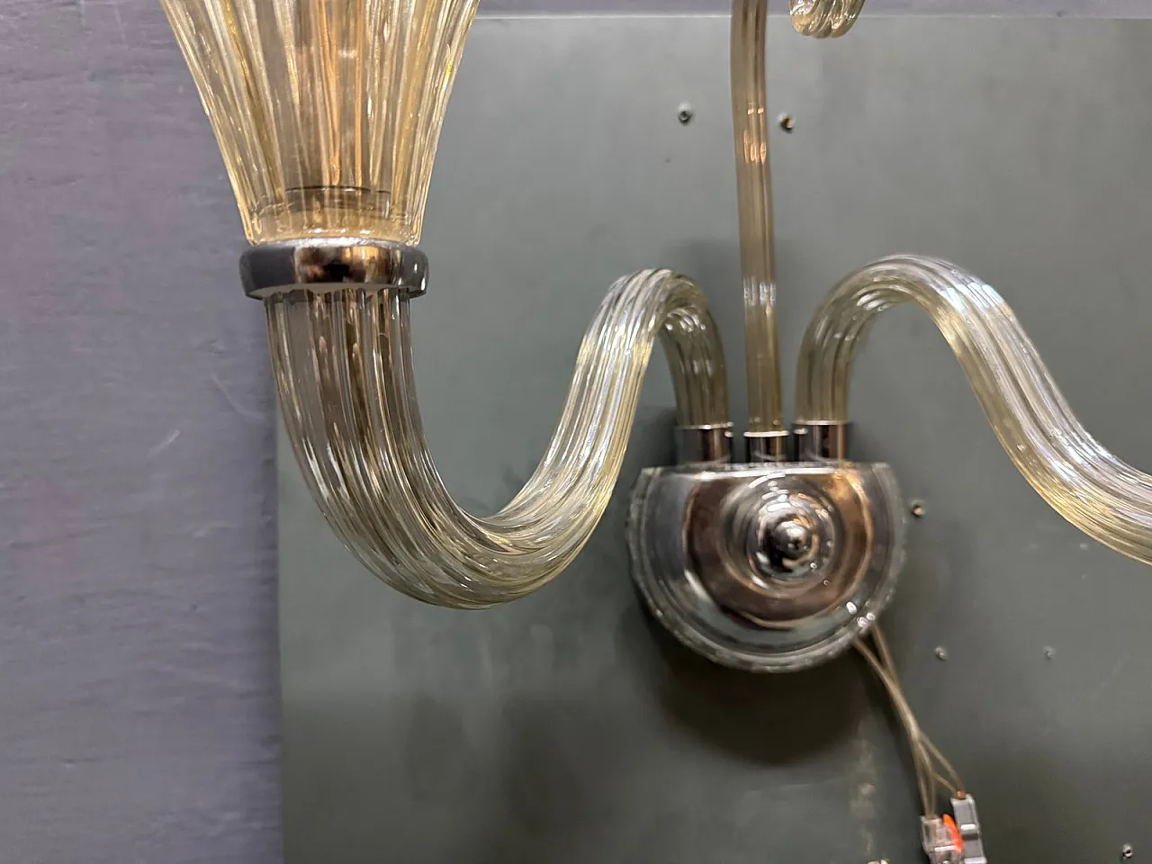 3 Murano glass wall lights by Barovier, 1950s 8