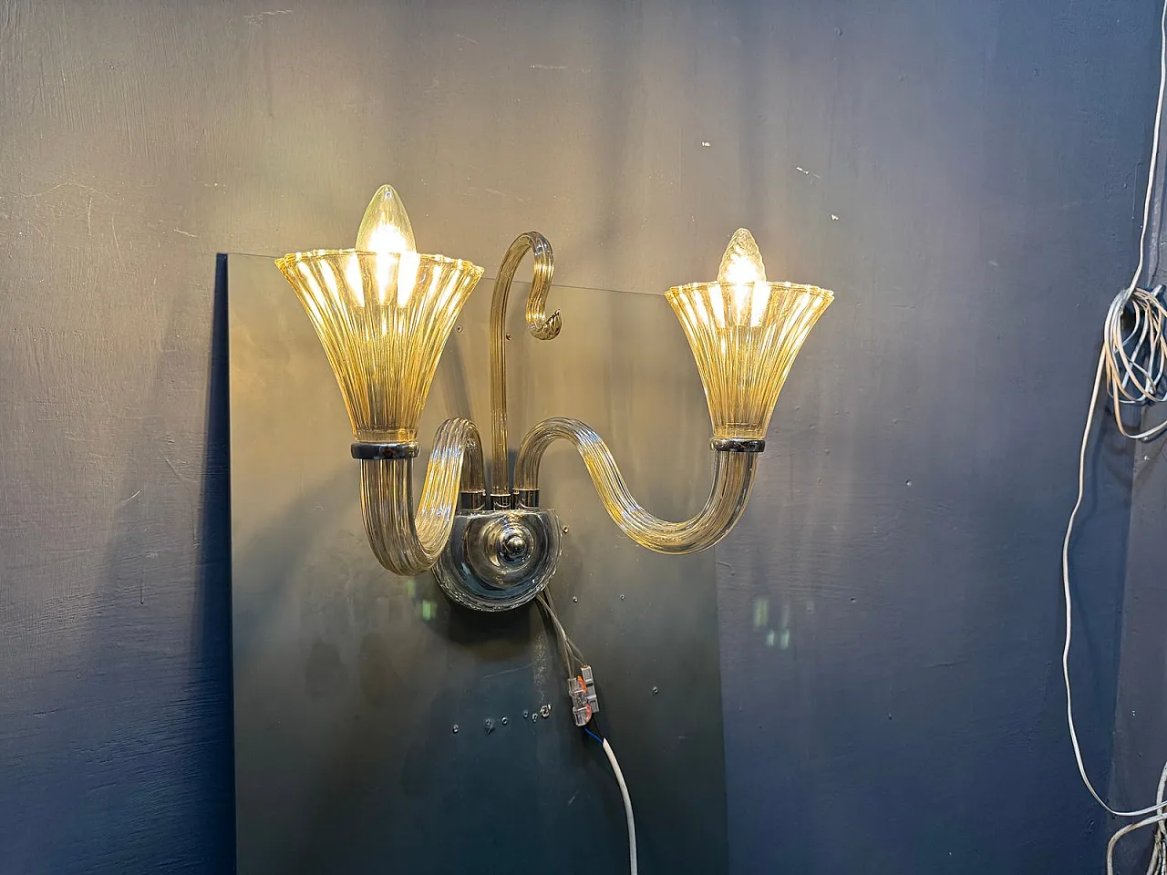 3 Murano glass wall lights by Barovier, 1950s 9
