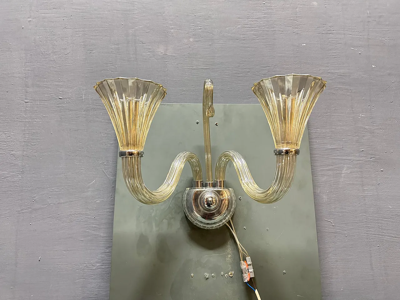 3 Murano glass wall lights by Barovier, 1950s 10