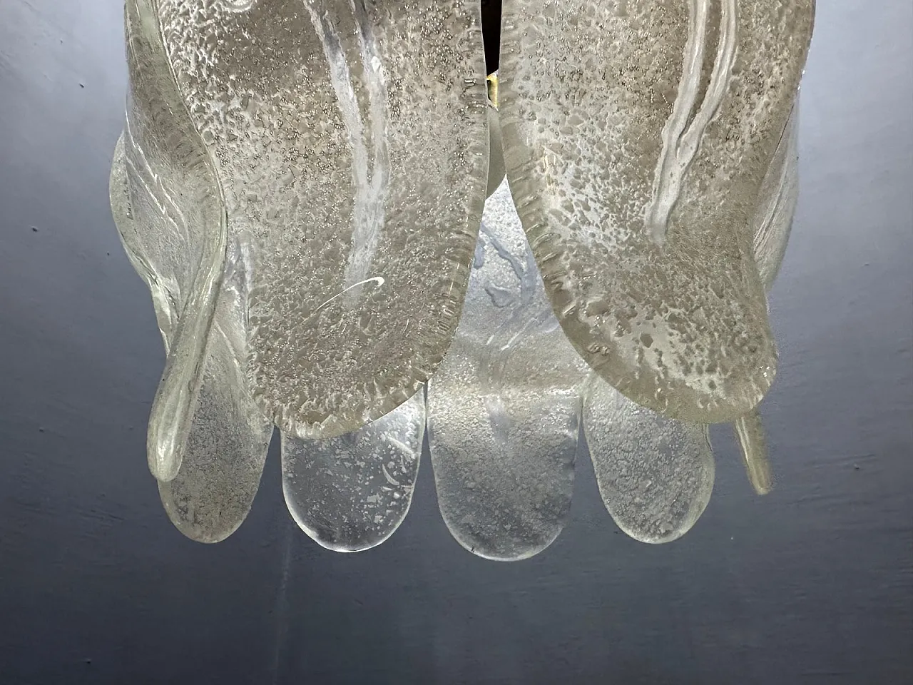 Murano glass pendant lamp with sculptural shade, Italy, 1970s 4