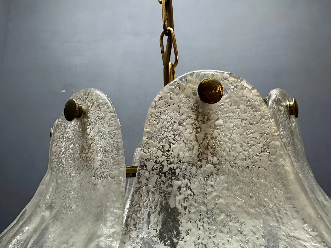 Murano glass pendant lamp with sculptural shade, Italy, 1970s 6