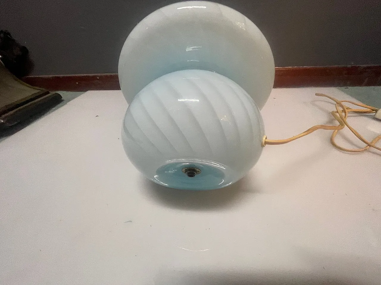 Mushroom-shaped Murano glass table lamp by Paolo Venini, 1970s 5