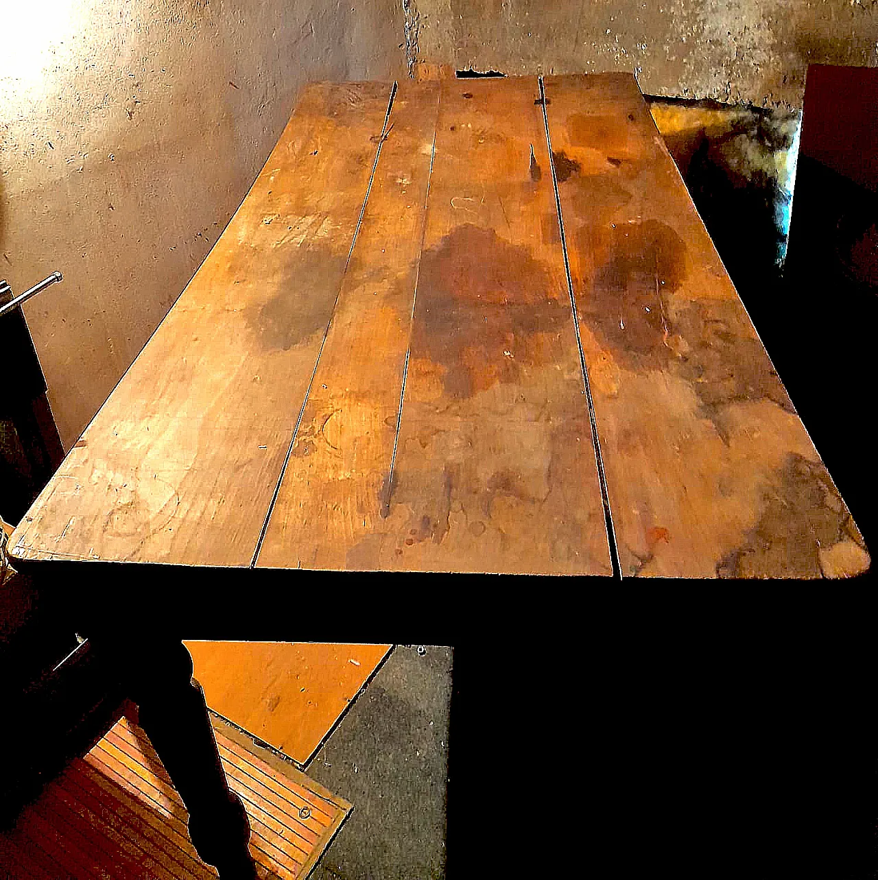 Italian chestnut kitchen table, 1948 1