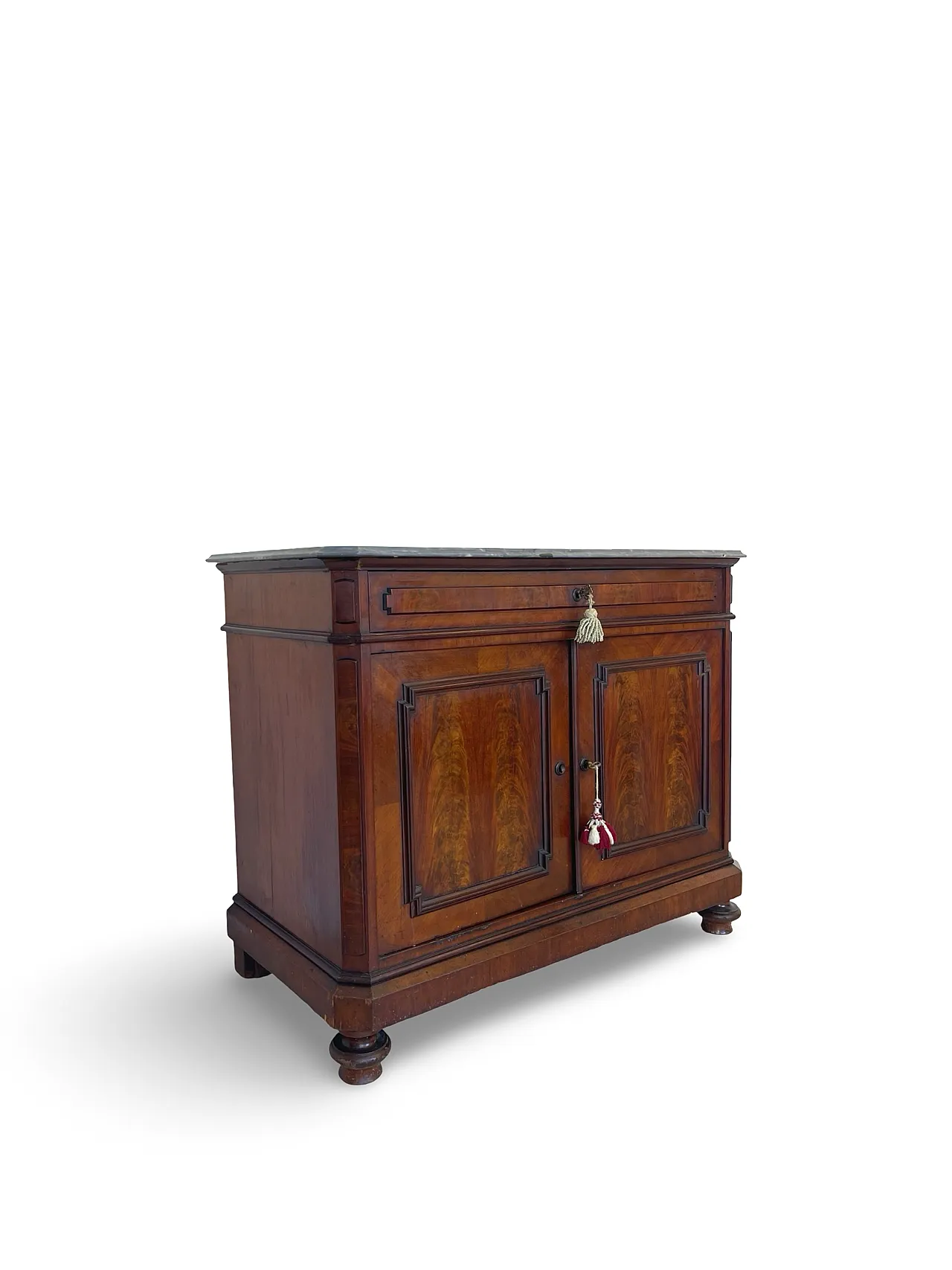 Umbertino chest of drawers in mahogany and walnut, 19th century. 3