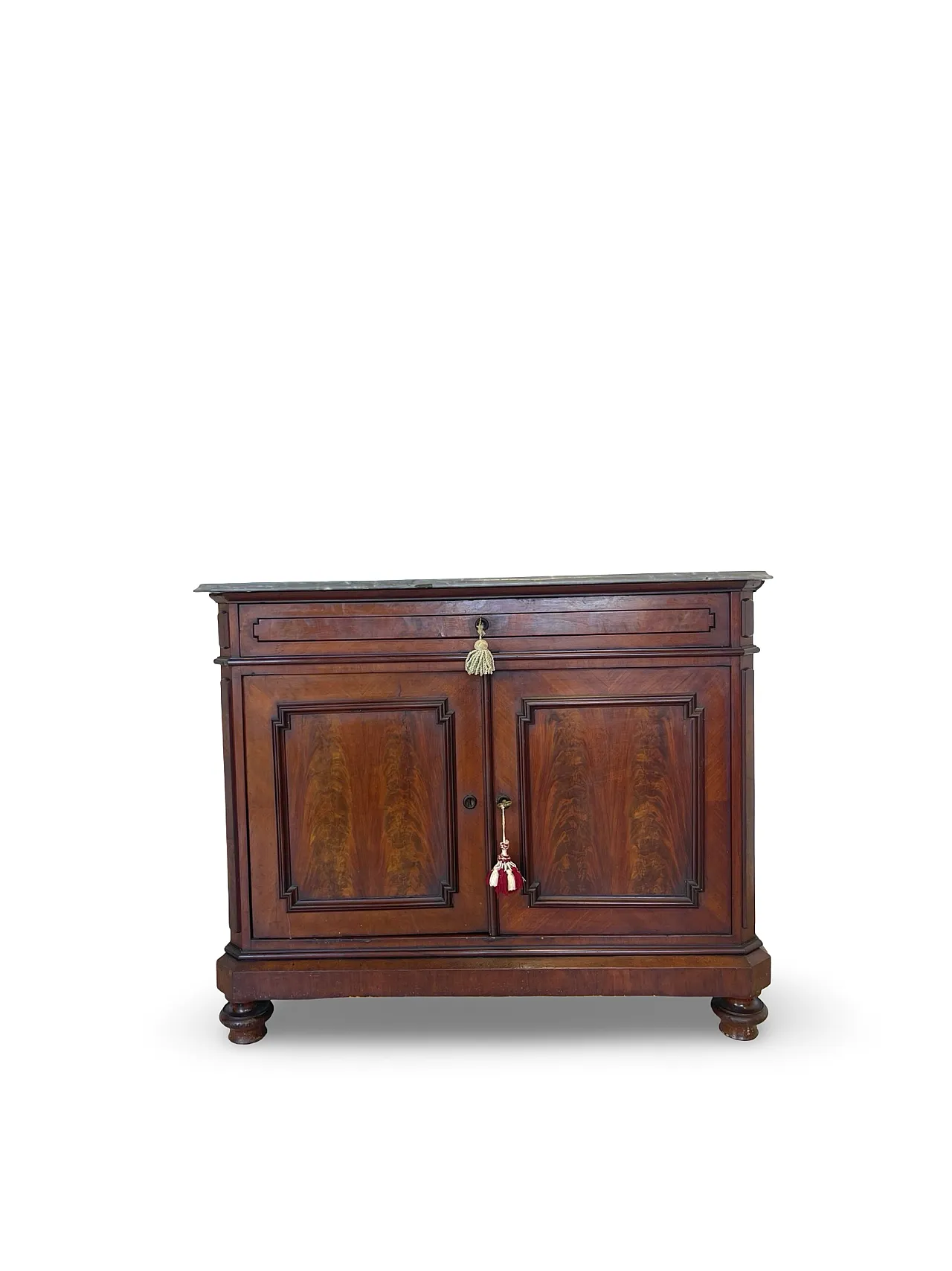 Umbertino chest of drawers in mahogany and walnut, 19th century. 4