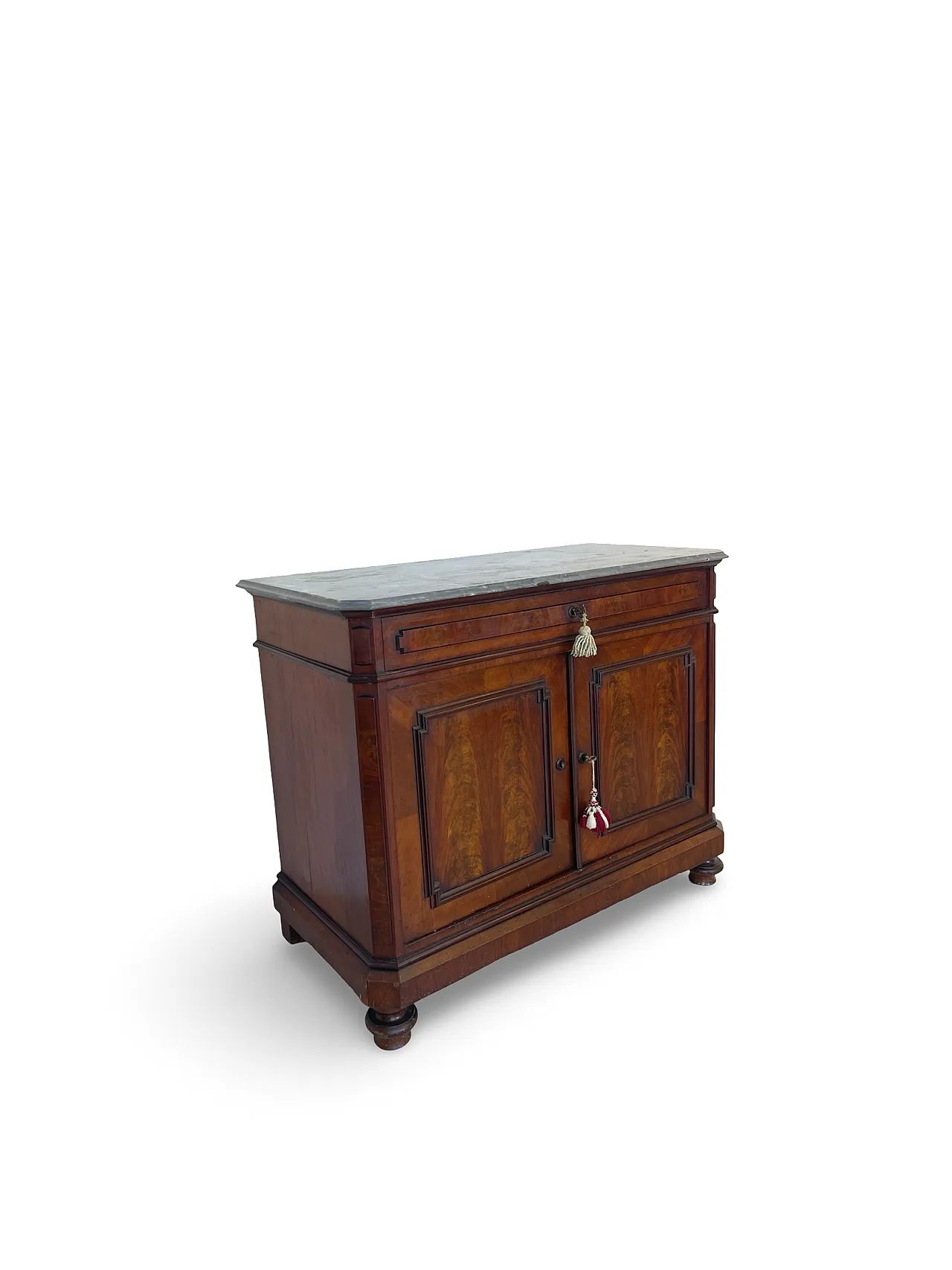 Umbertino chest of drawers in mahogany and walnut, 19th century. 5