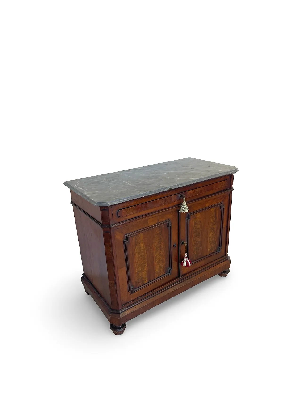 Umbertino chest of drawers in mahogany and walnut, 19th century. 6