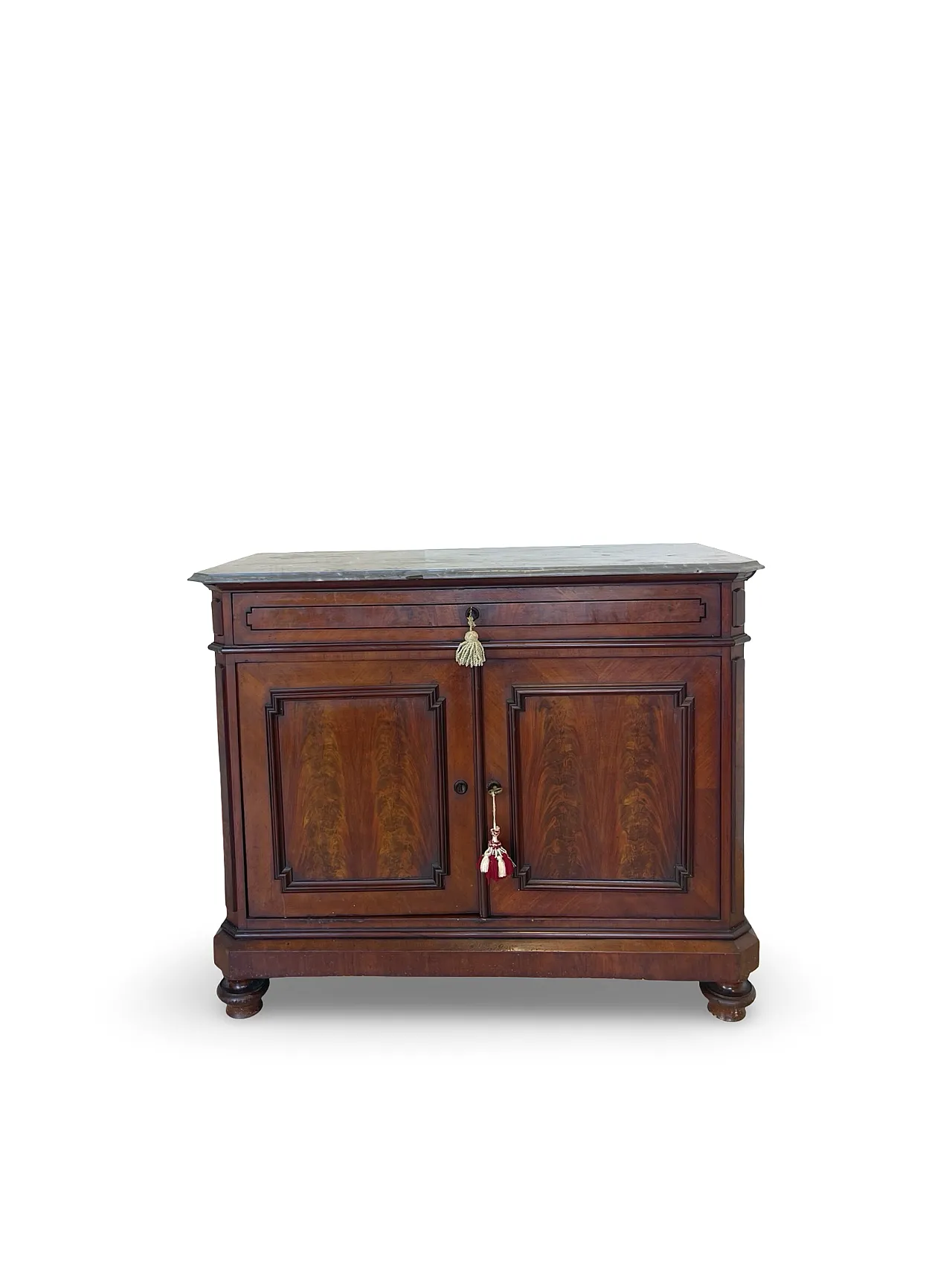 Umbertino chest of drawers in mahogany and walnut, 19th century. 7