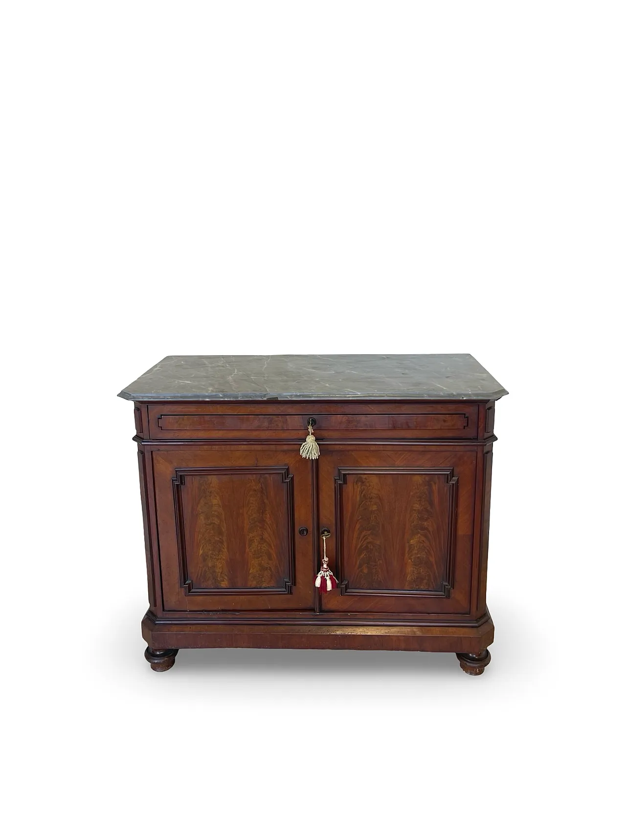 Umbertino chest of drawers in mahogany and walnut, 19th century. 8