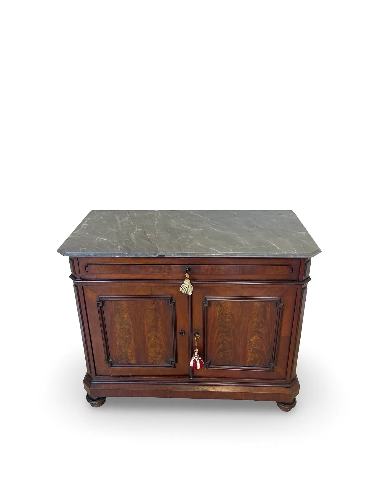 Umbertino chest of drawers in mahogany and walnut, 19th century. 9