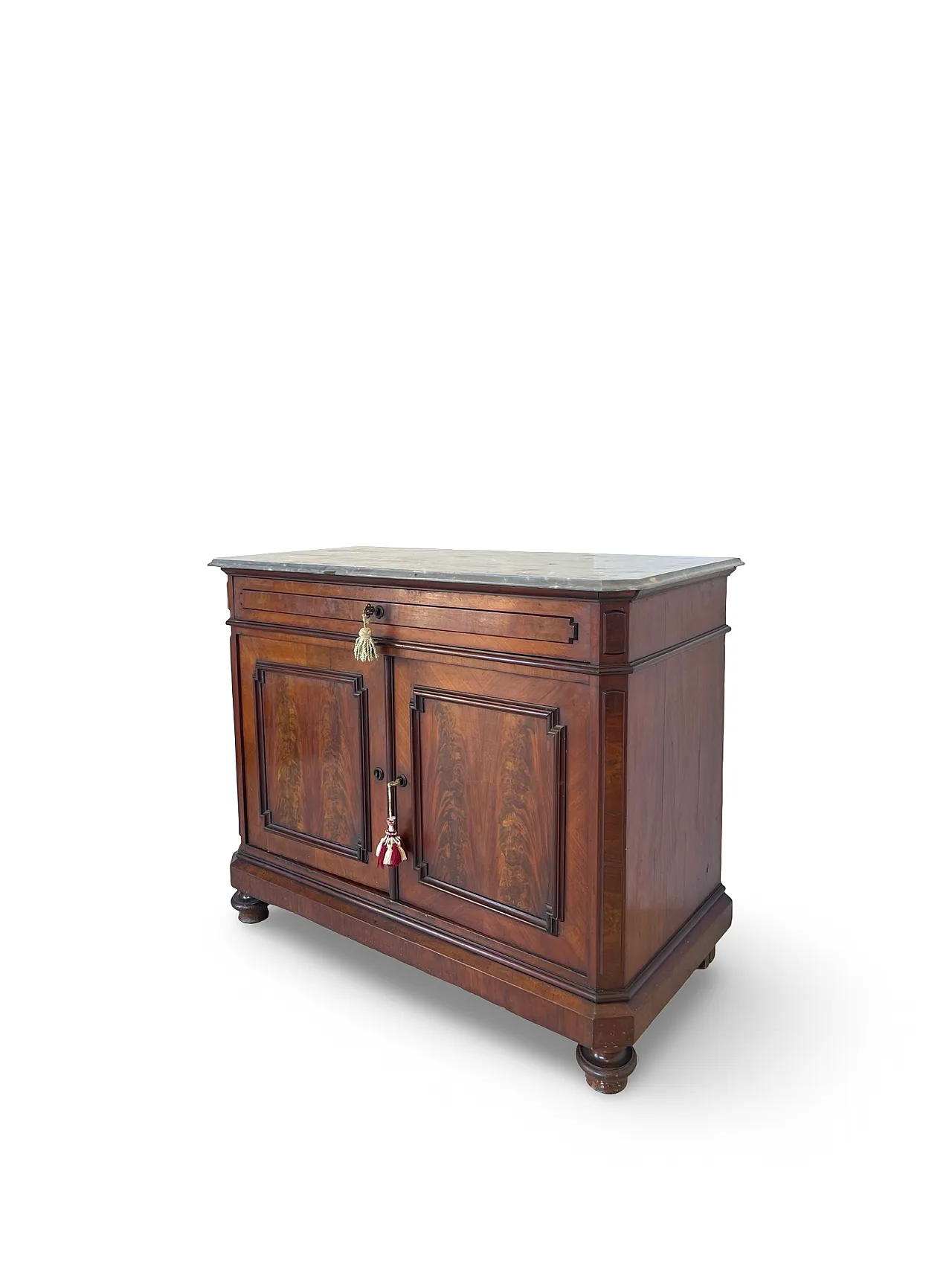 Umbertino chest of drawers in mahogany and walnut, 19th century. 10