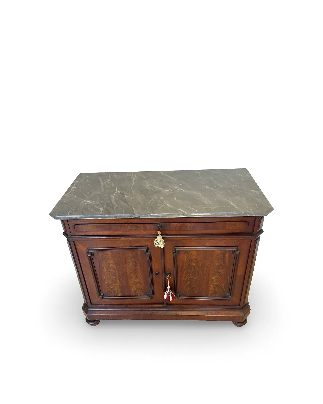 Umbertino chest of drawers in mahogany and walnut, 19th century. 12