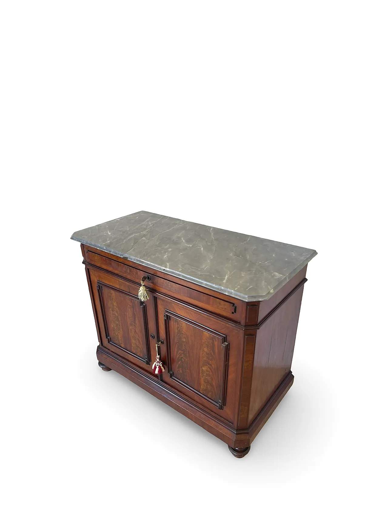 Umbertino chest of drawers in mahogany and walnut, 19th century. 13