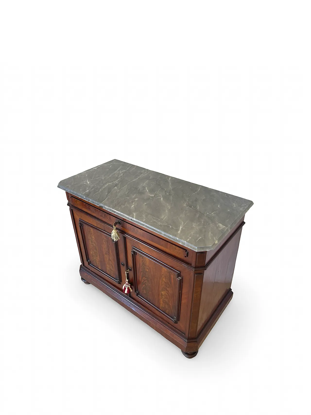 Umbertino chest of drawers in mahogany and walnut, 19th century. 14