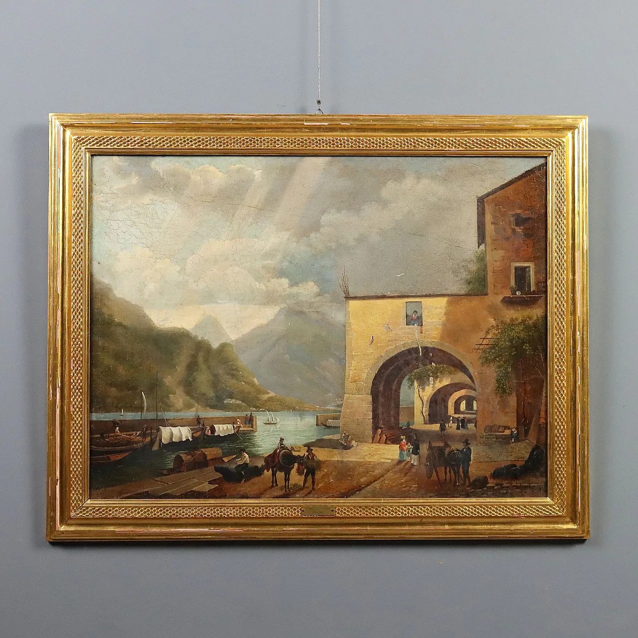 Painting by Giuseppe Canella, oil on canvas, 19th century 1