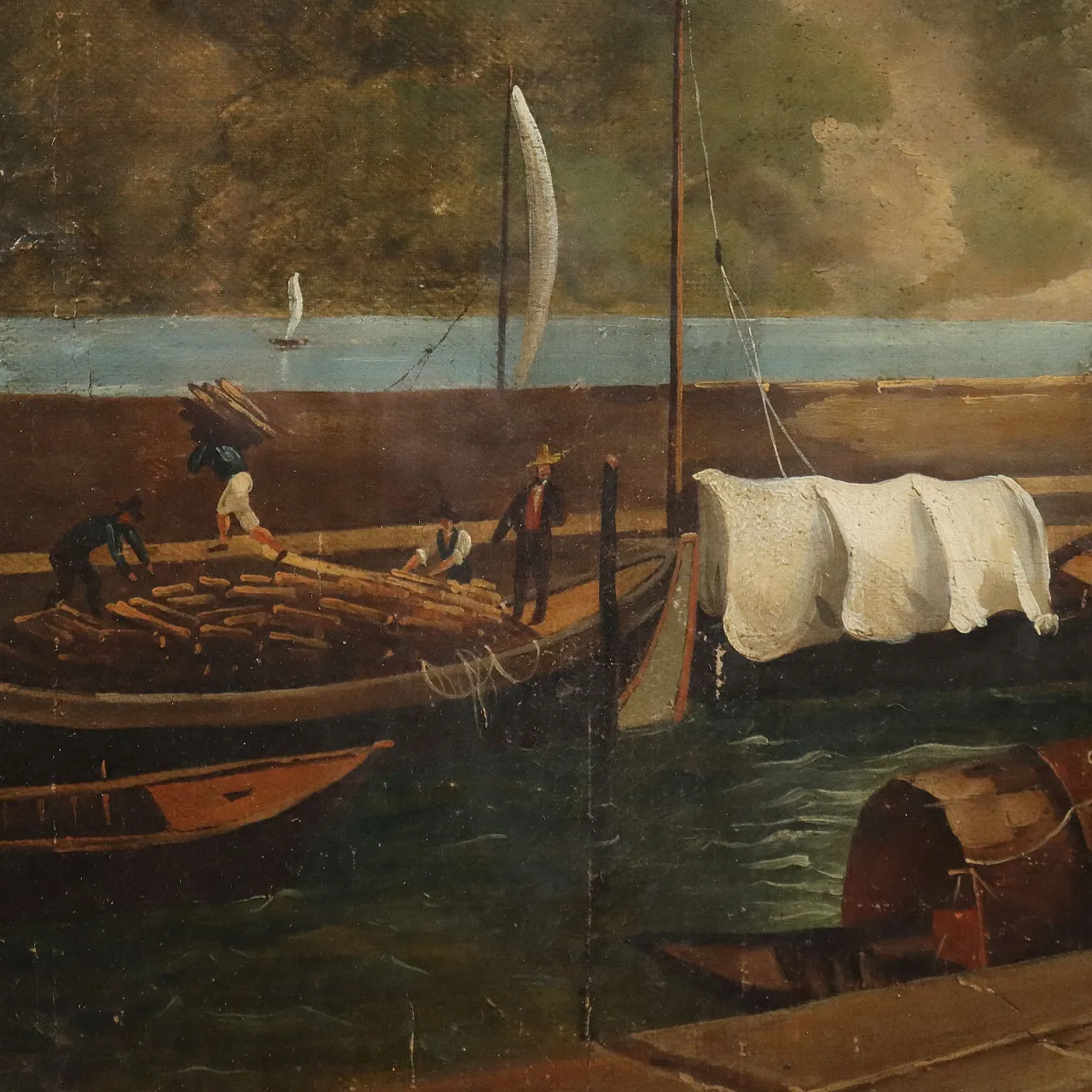 Painting by Giuseppe Canella, oil on canvas, 19th century 5