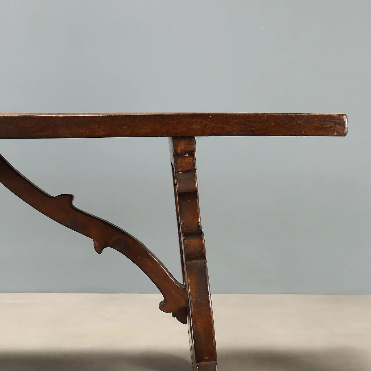 Tavolo in stile fratino in rovere tinto noce, '900 4