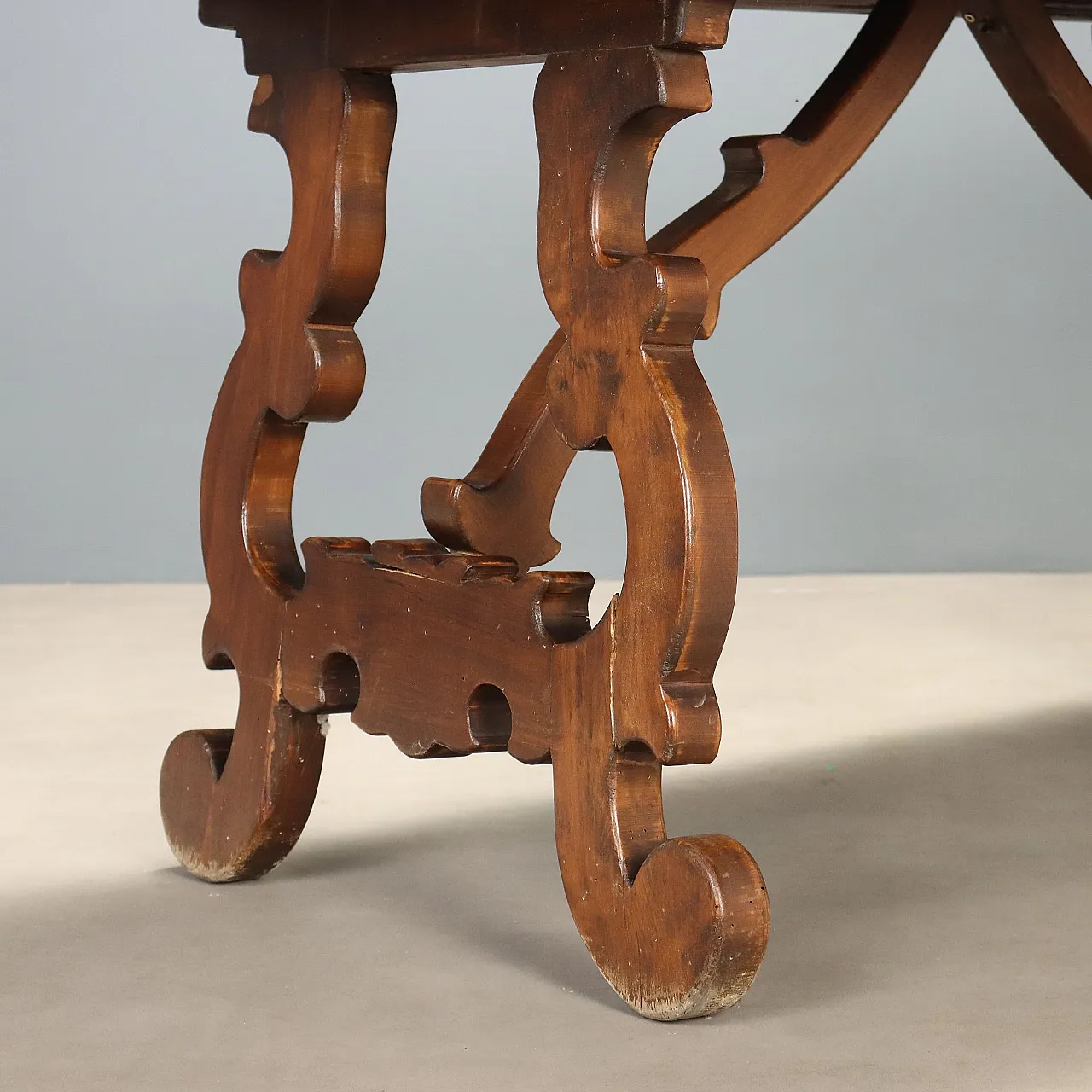 Tavolo in stile fratino in rovere tinto noce, '900 6