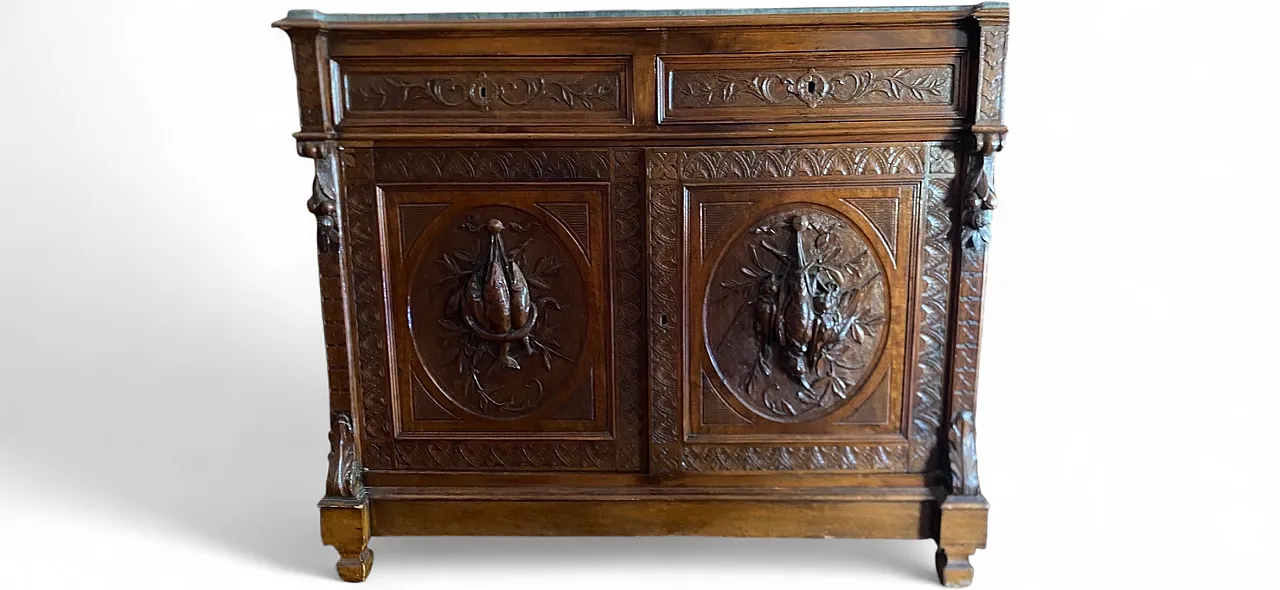 Neo-Renaissance hunting sideboard with marble top, late 19th century 12