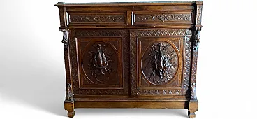 Neo-Renaissance hunting sideboard with marble top, late 19th century