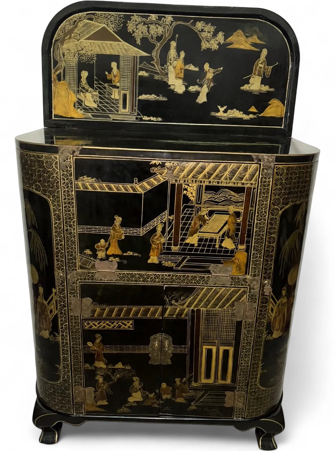 Chinese lacquered bar cabinet, 1910s 11