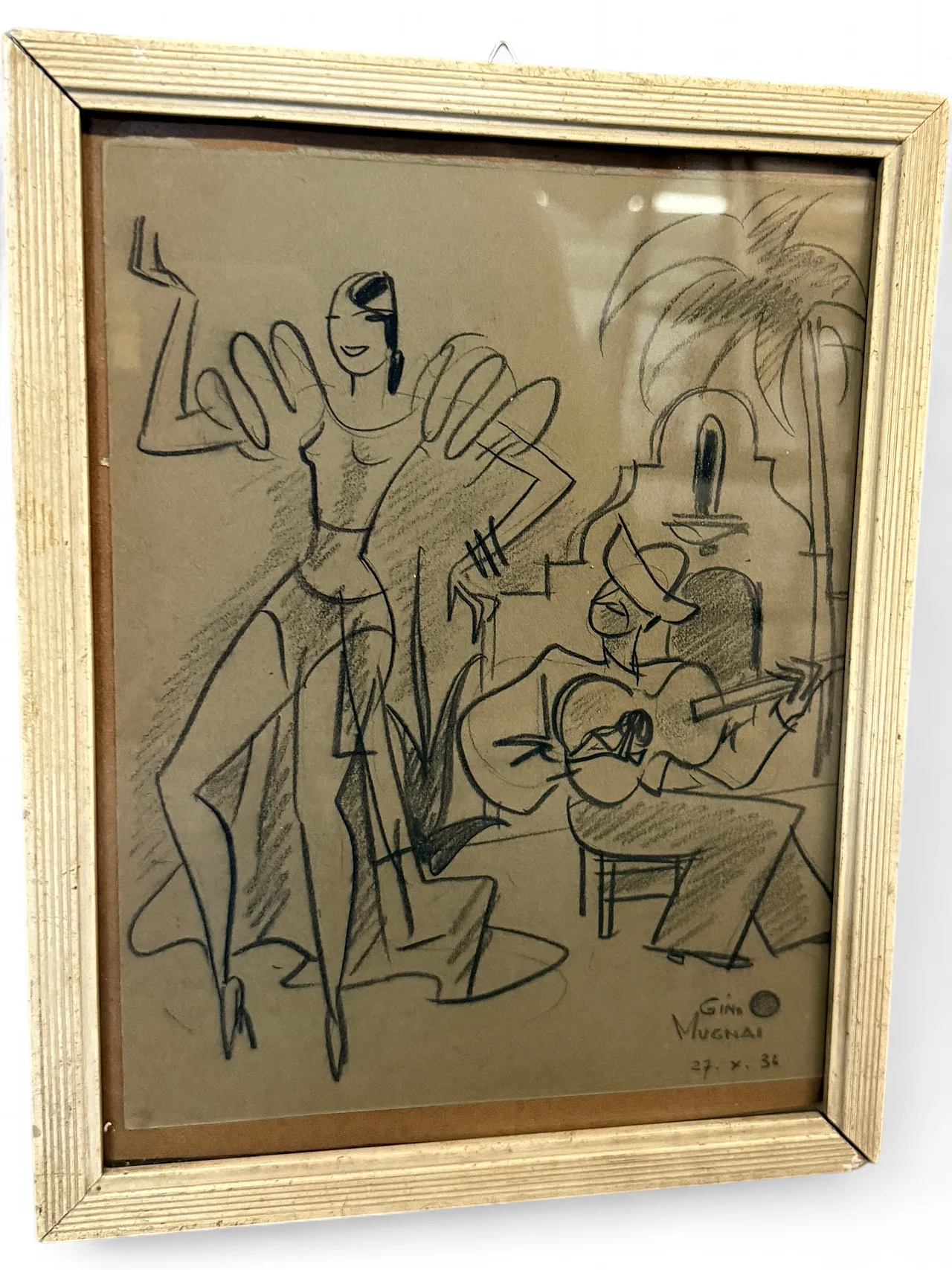 Disegno "Ballerina e suonatore" Gino Mugnai 1934 9