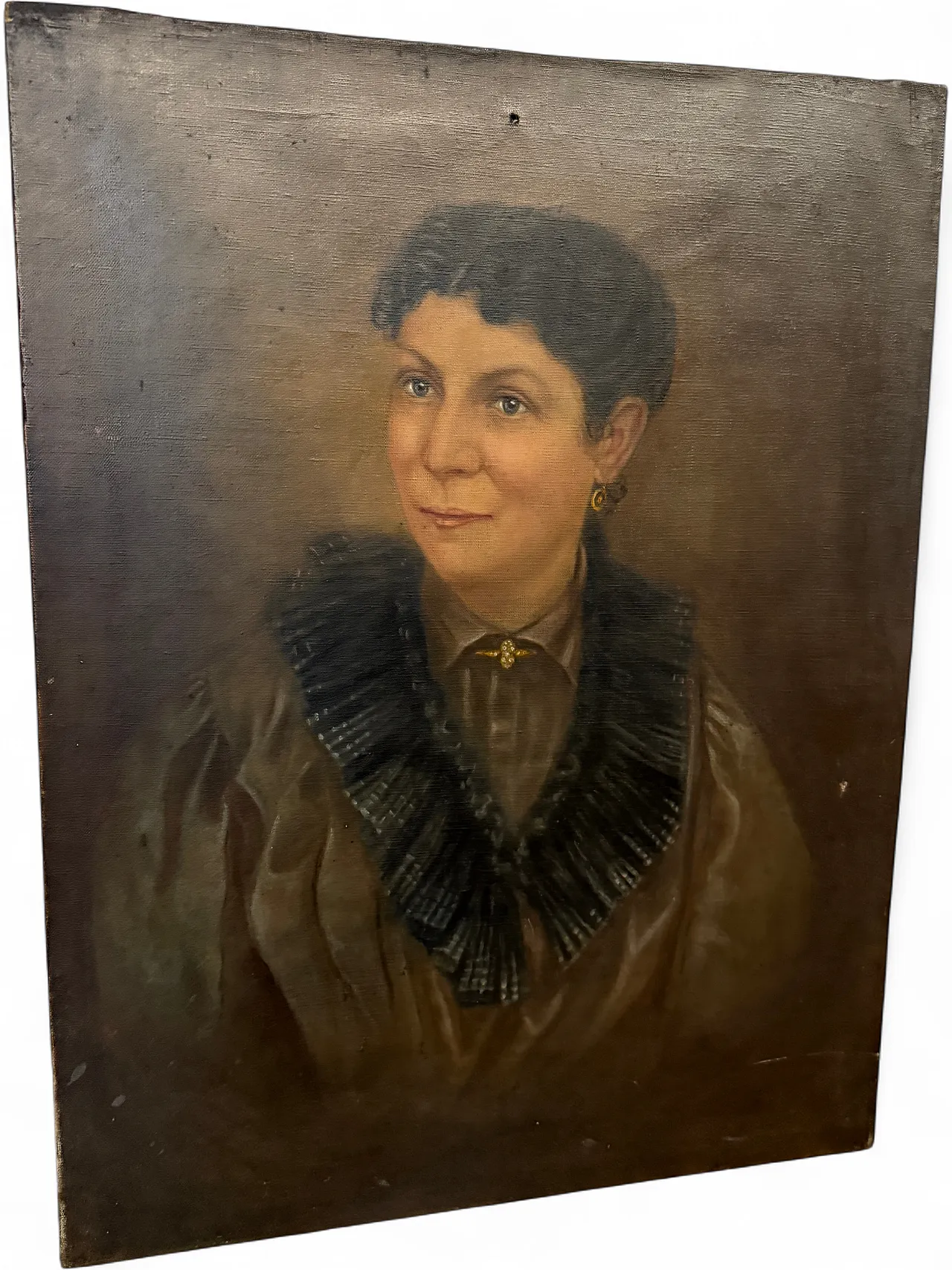 Oil painting on canvas woman's face, Italian school, 19th century 11