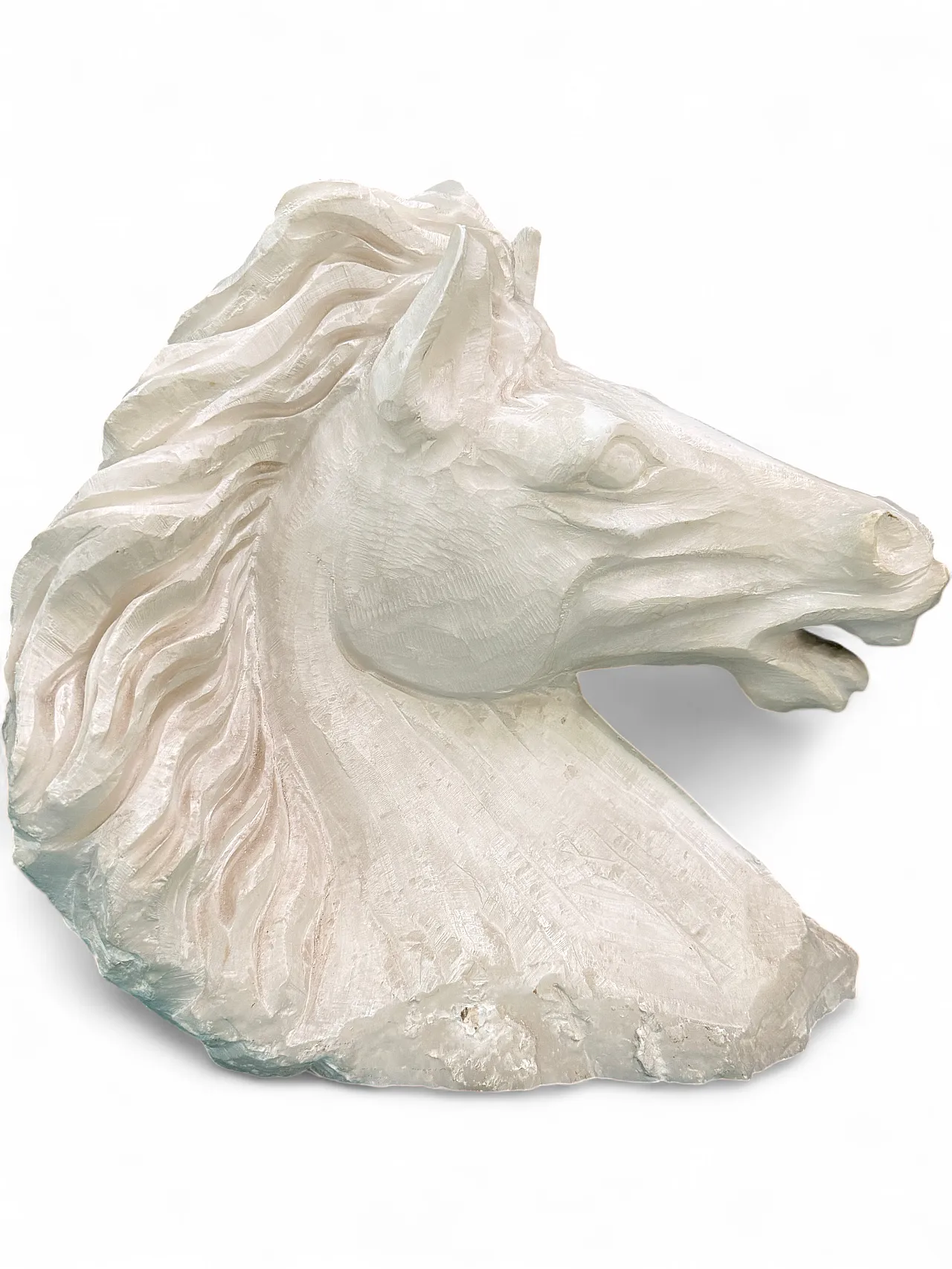 Alabaster horse's head sculpture, 20th century 16