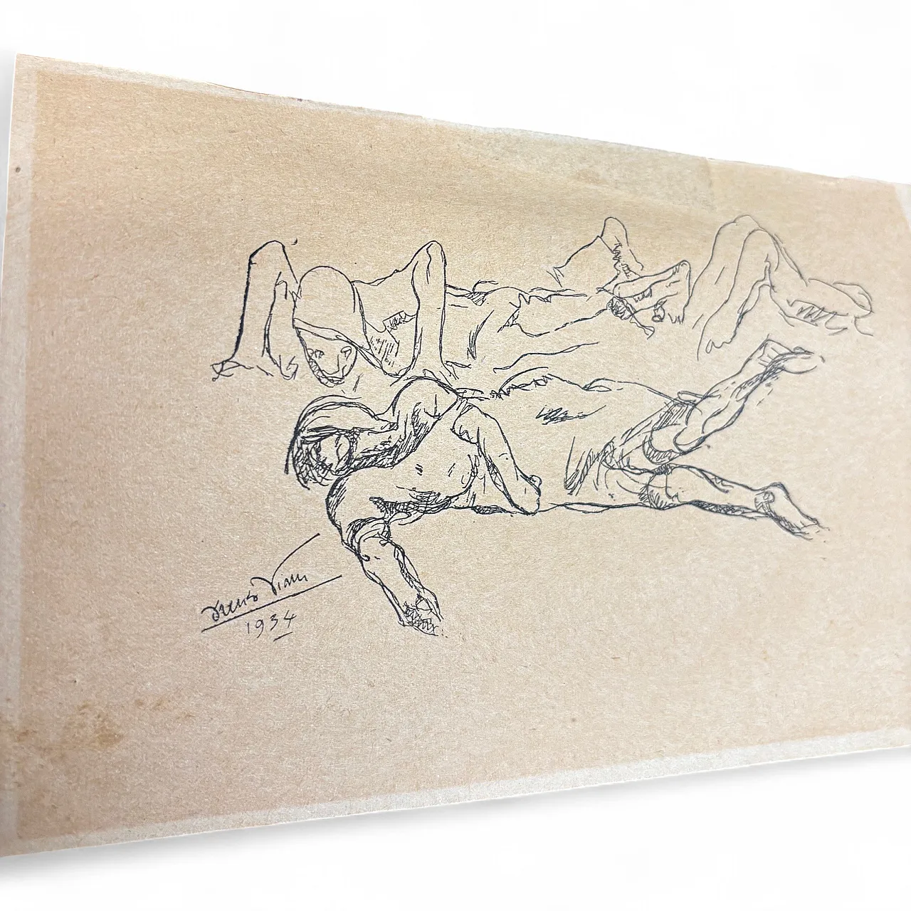 Disegno a china su carta “figure distese “ 1934 Lorenzo Viani 11