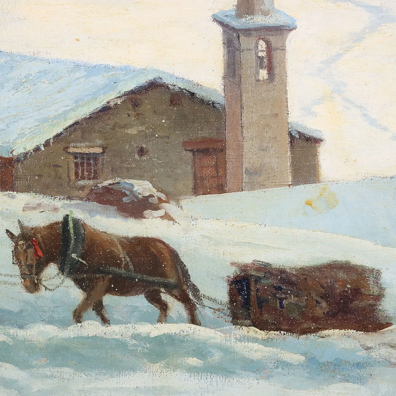 Painting by Leonardo Roda, oil on canvas, 20th century 5