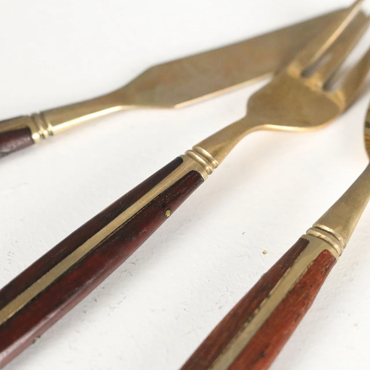 Bronze and rosewood cutlery set, 20th century 8