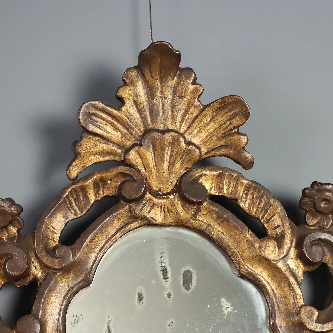 Coppia di ventoline in legno dorato, primo '900 7