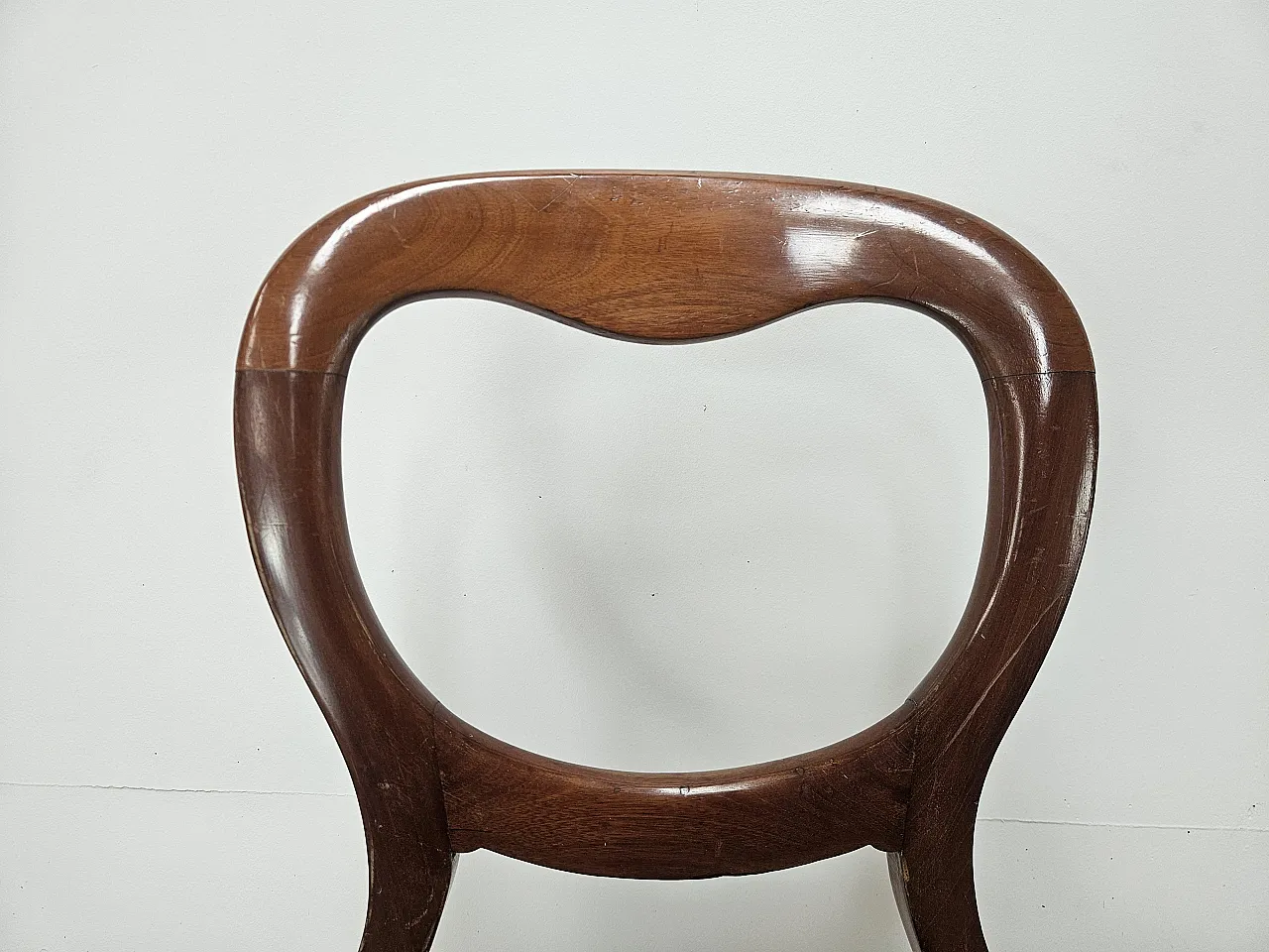 Four solid wood chairs with fabric seats, late 19th century 4