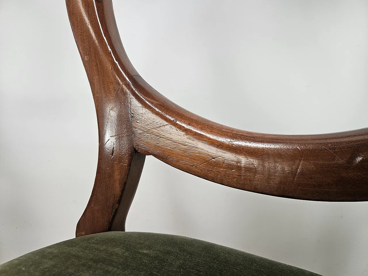 Four solid wood chairs with fabric seats, late 19th century 6