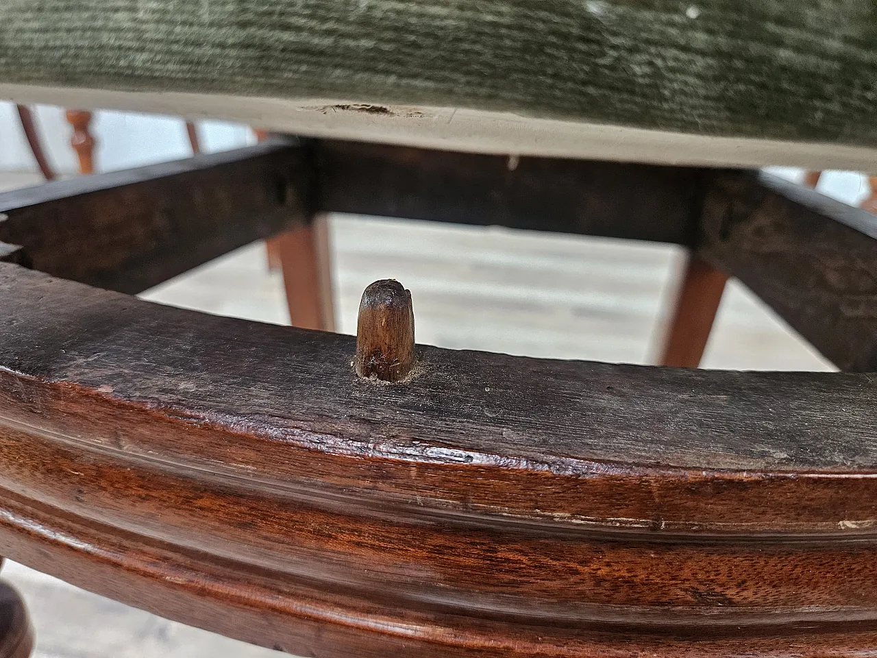 Four solid wood chairs with fabric seats, late 19th century 16