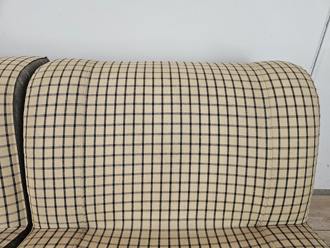Set of 3 modular sofa in checked fabric, 1970s 6