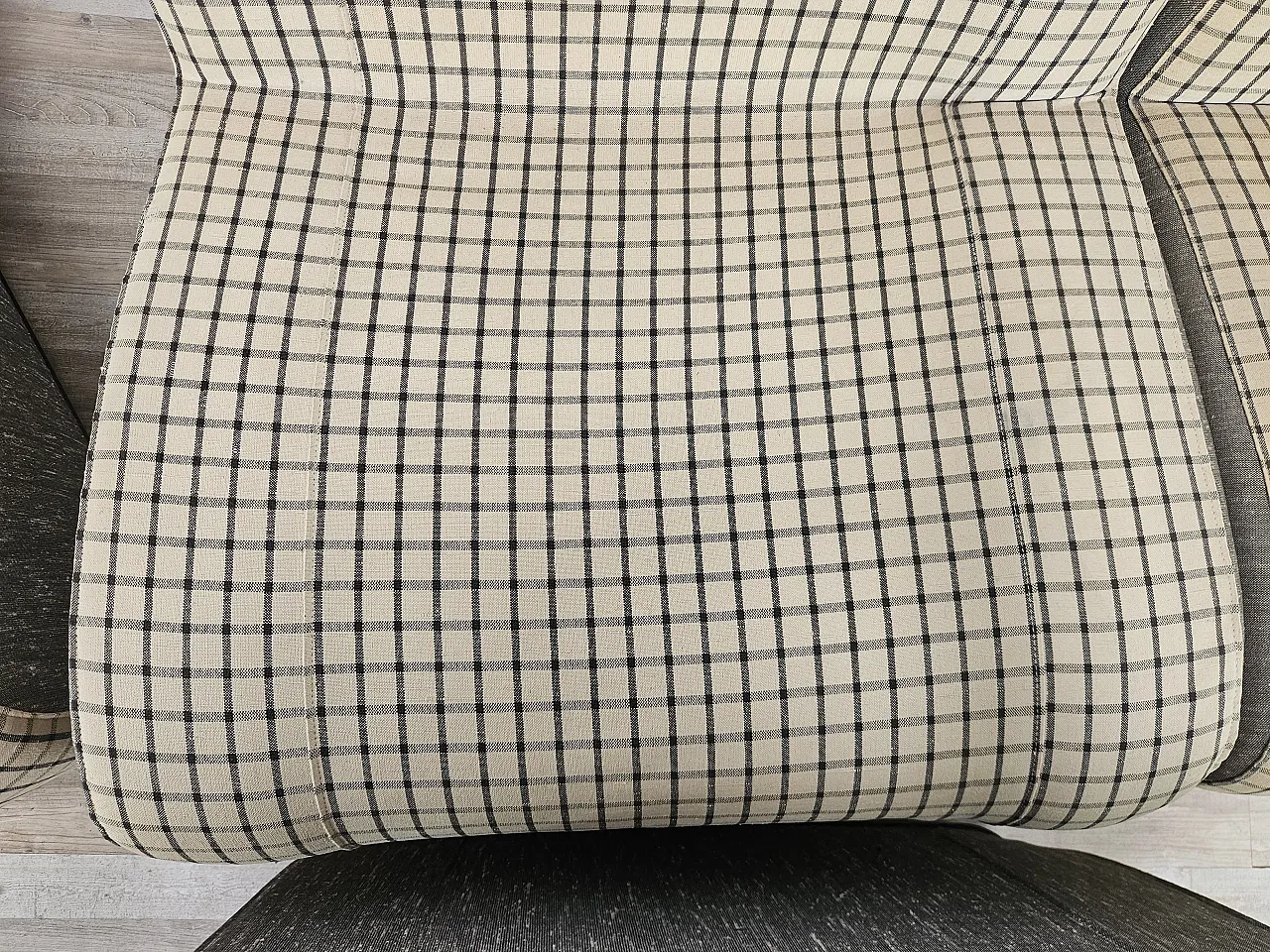 Set of 3 modular sofa in checked fabric, 1970s 11