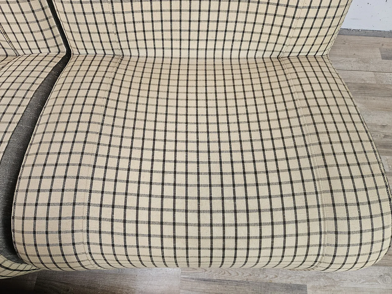 Set of 3 modular sofa in checked fabric, 1970s 12