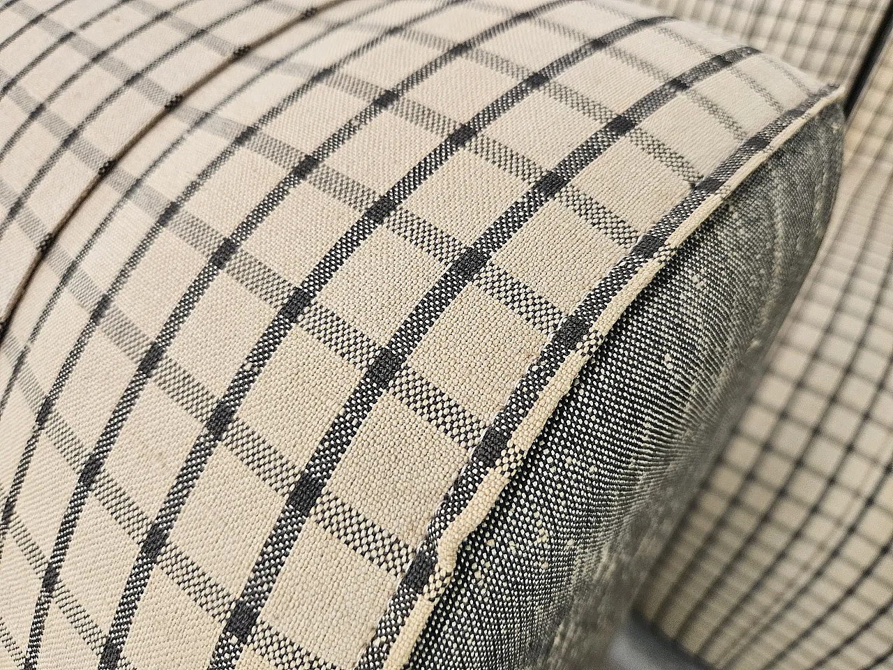 Set of 3 modular sofa in checked fabric, 1970s 13