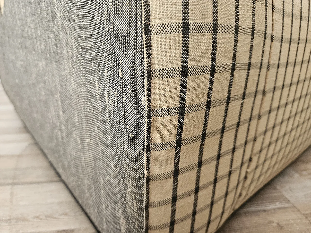 Set of 3 modular sofa in checked fabric, 1970s 14