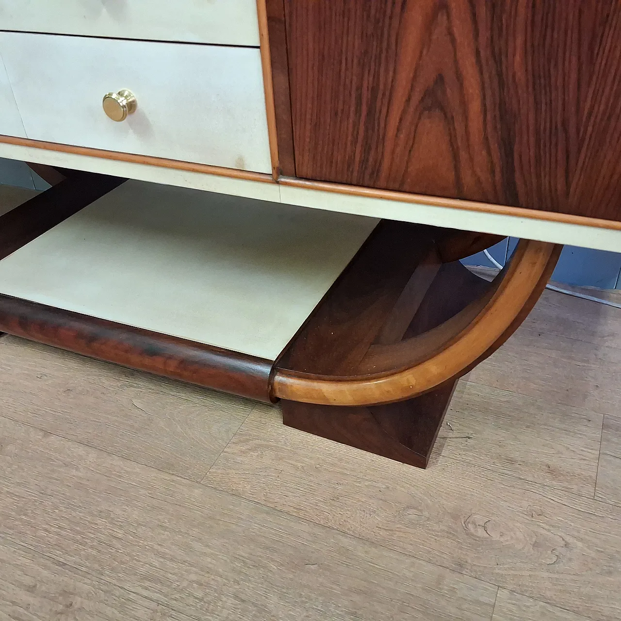 Art Deco sideboard in rosewood and parchment, original from 1930-40. 11