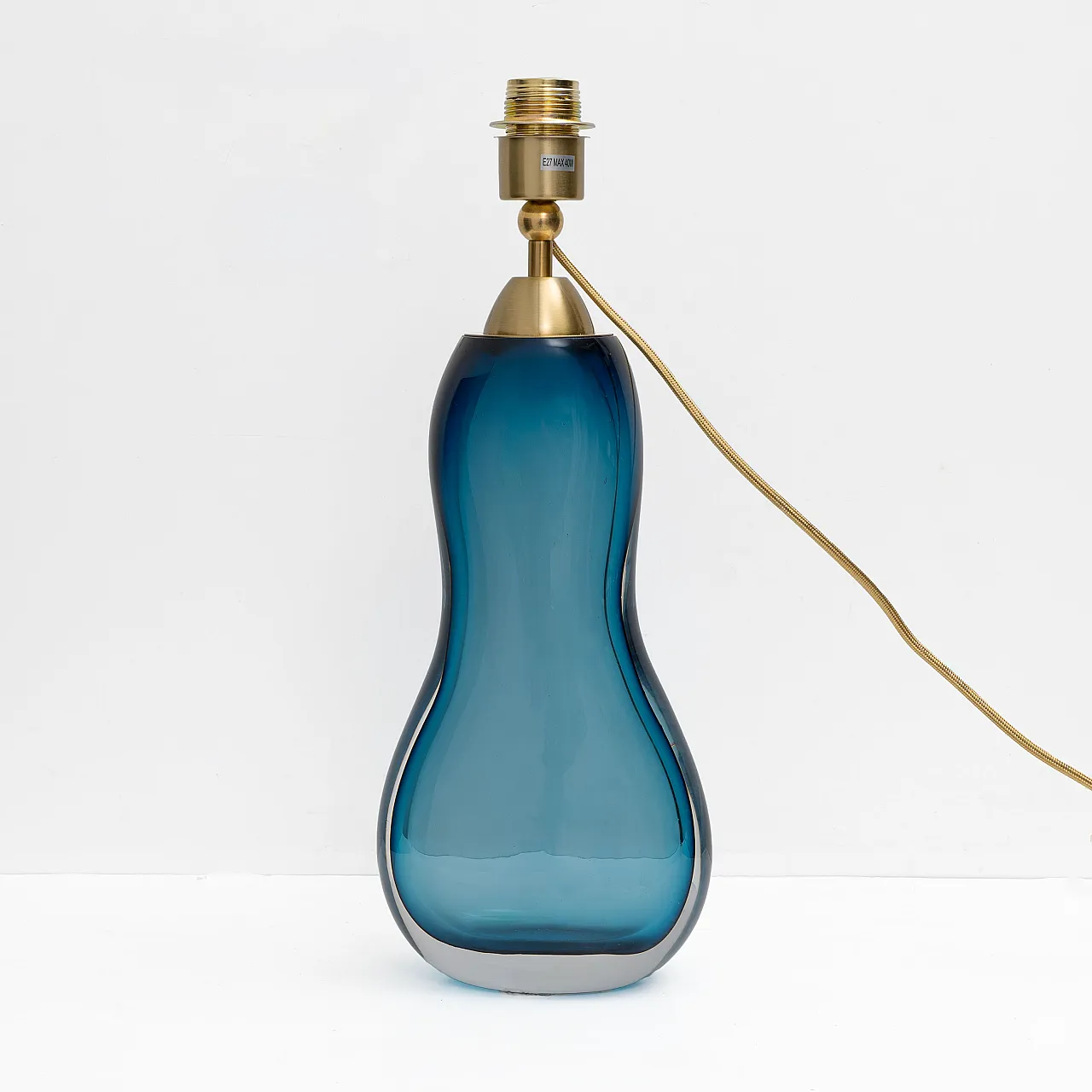 Pair of Sommerso Blue Murano Glass Table Lamps, 2000s 2