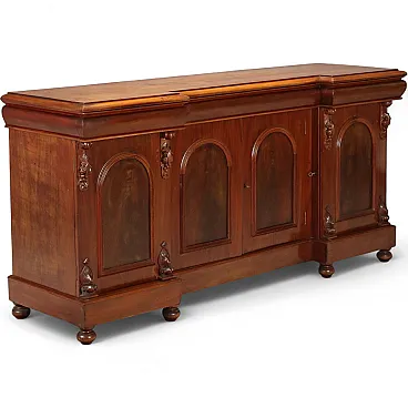 Credenza Vittoriana in mogano intagliato, '800