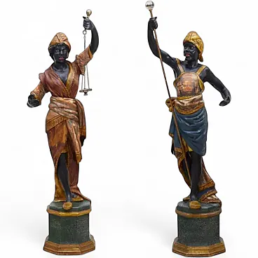 Pair of Moorish Porters, sculptures, 19th century