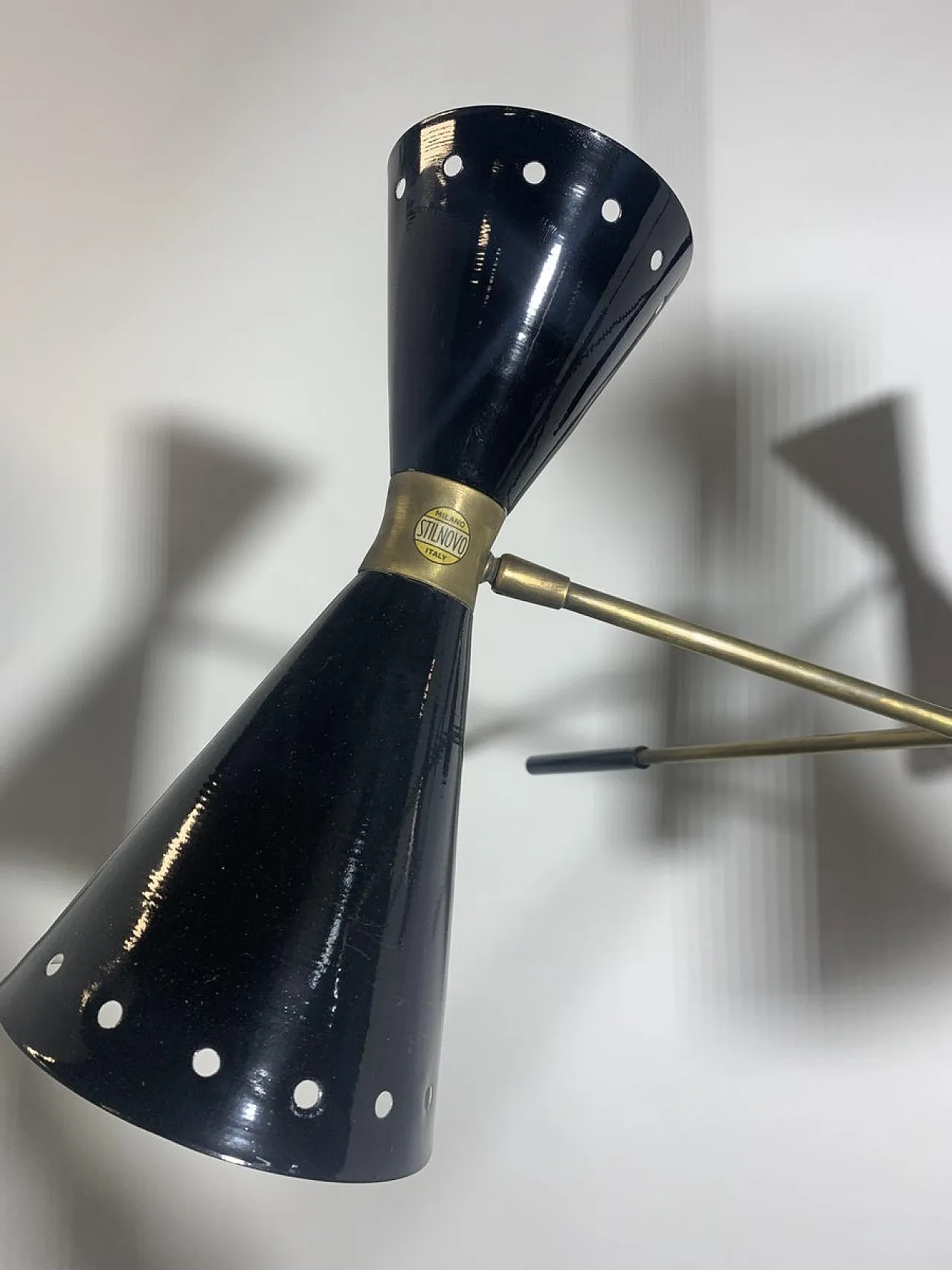 Lampadario regolabile in ottone, Italia, anni '50 2